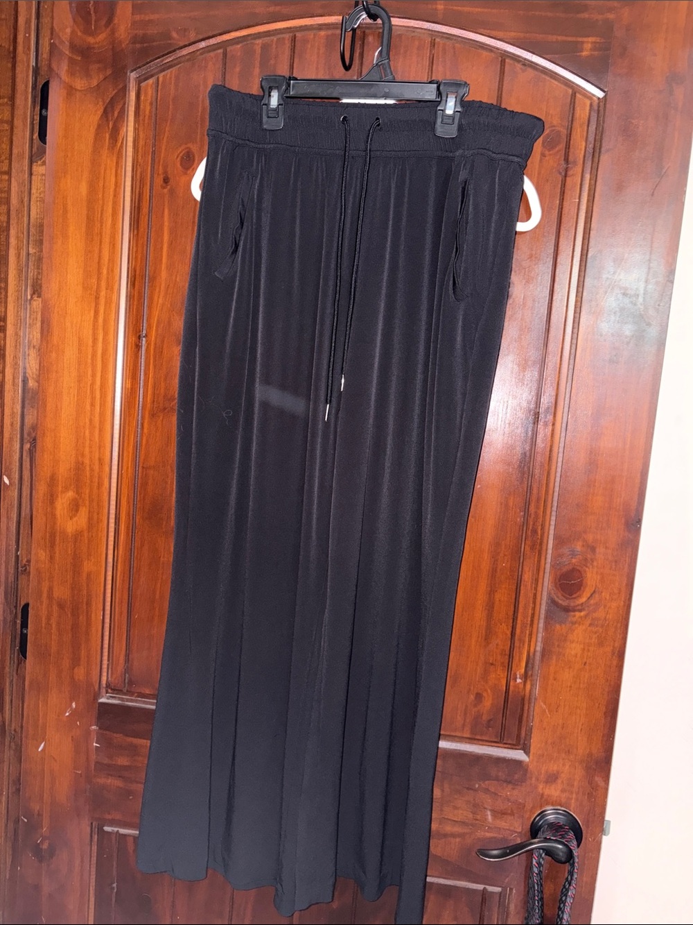 Lane Bryant Black Wide Leg Pants with Drawstring Waist
